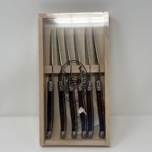 Laguiole by Jean Dubost 8-piece Steak Knife Set Black Handle New Sealed